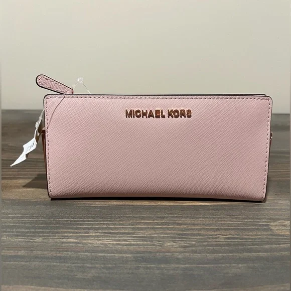 ✨🏷️SALE✨NWT Michael Kors Jet Set Lg Carryall Bifold Wallet w/ Card Case, Blossom - Picture 2 of 12
